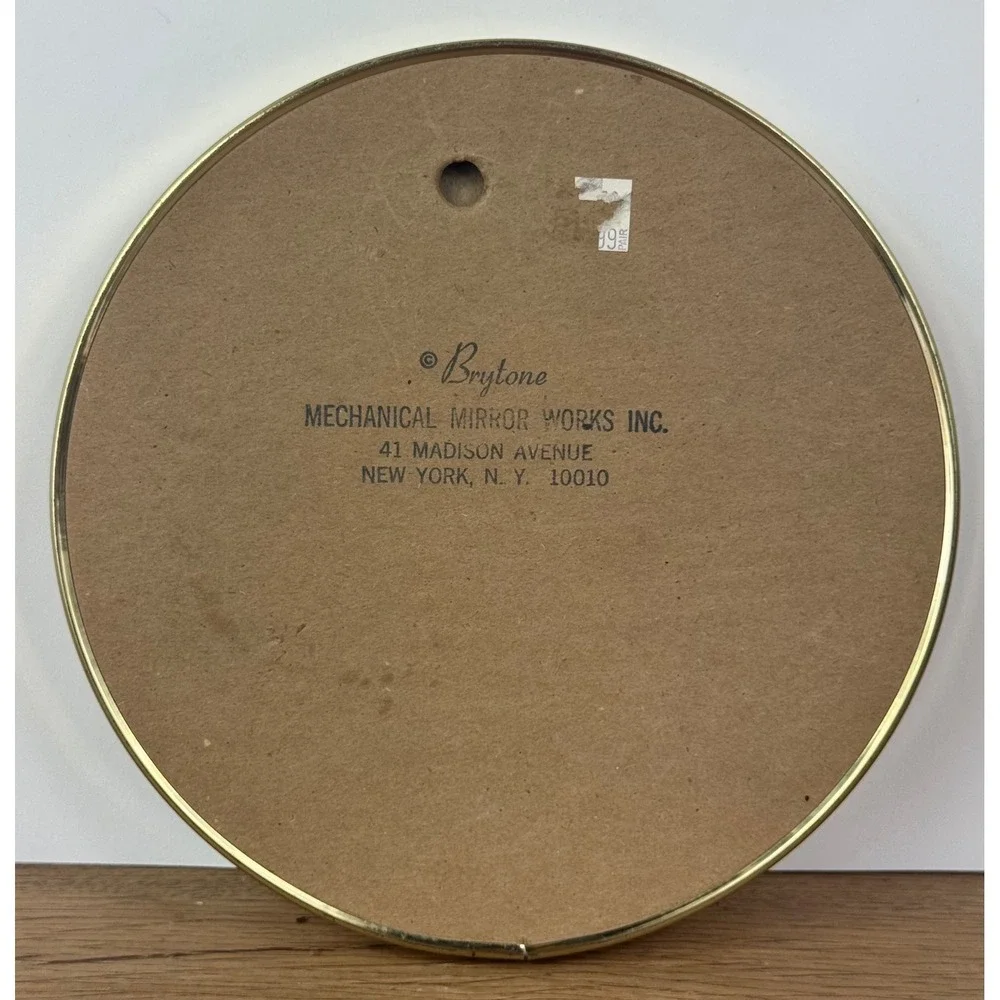 Brytone Round Wall Mirror Vintage Bird Floral Gold Frame 8 in New York NY